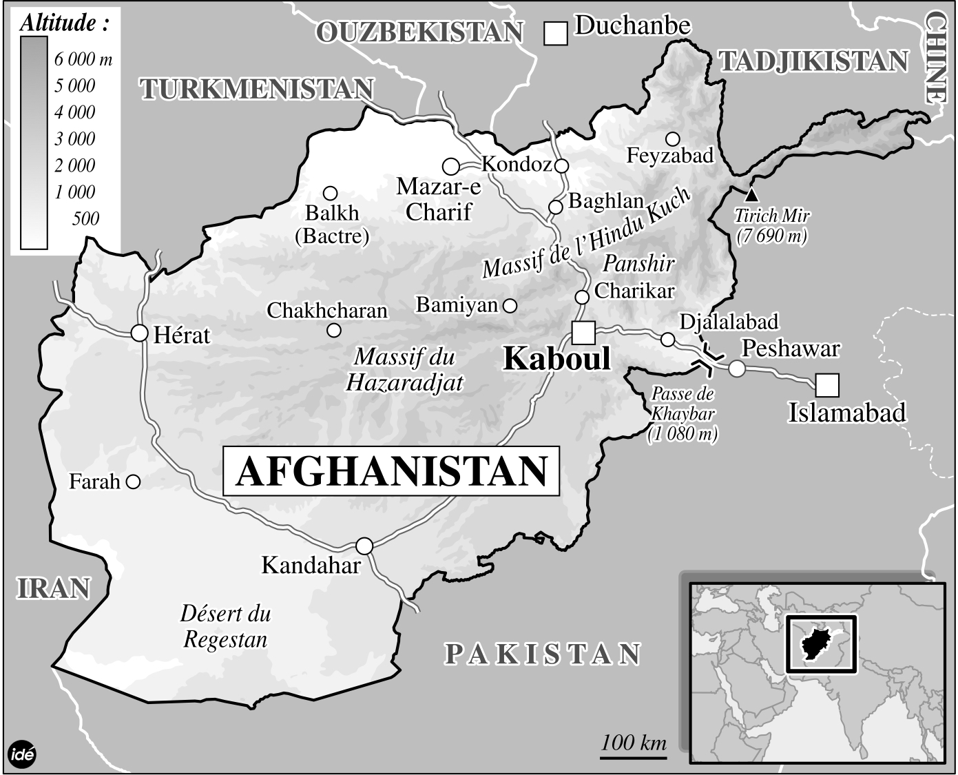 Carte d'Afghanistan